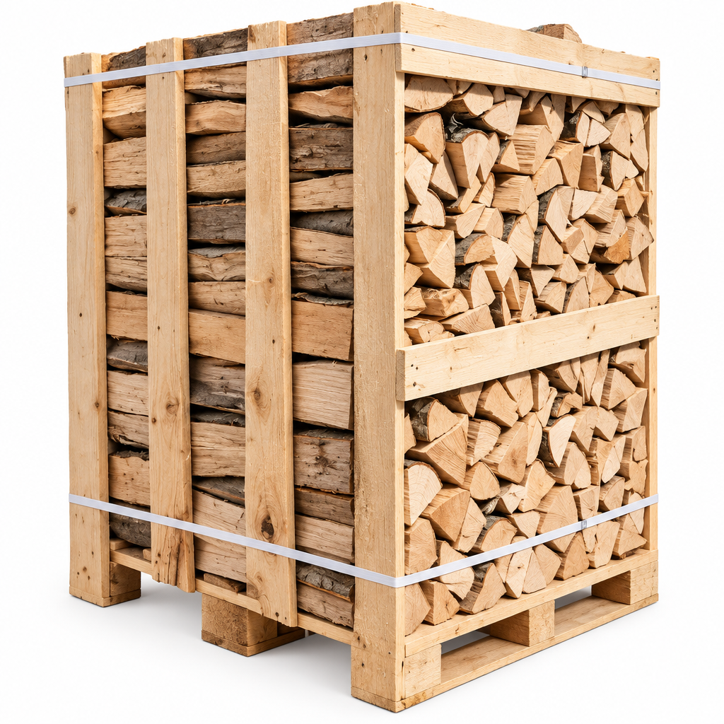 Bois de chauffage hêtre 25cm 2 mètres cubes séché au four BIESSEHOLZDE
