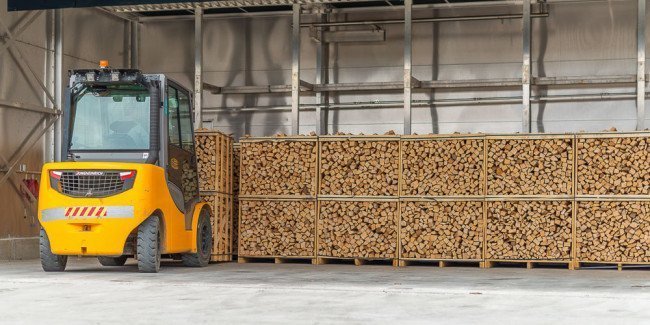 Bois de chauffage hêtre 2,5 cubes 33cm séché au four palette BIESSEHOLZDE

