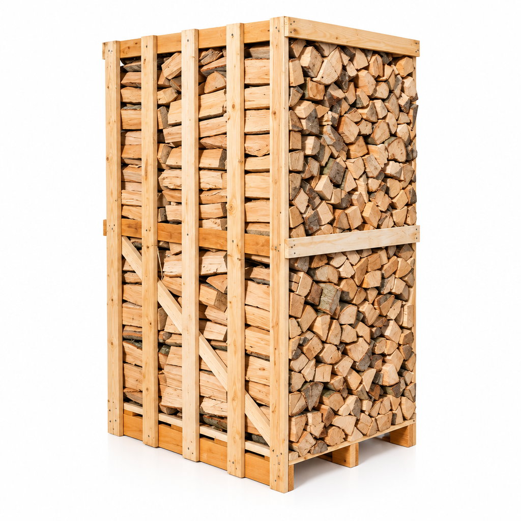 Bois de chauffage hêtre 2,5 cubes 33cm séché au four palette BIESSEHOLZDE
