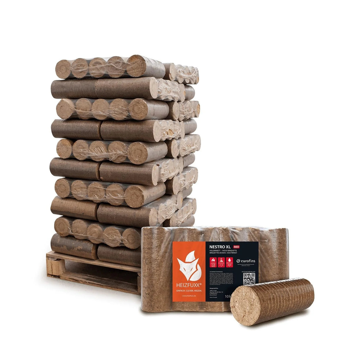 Briquettes de bois mélangées 960kg 96 paquets 10kg BIESSEHOLZDE