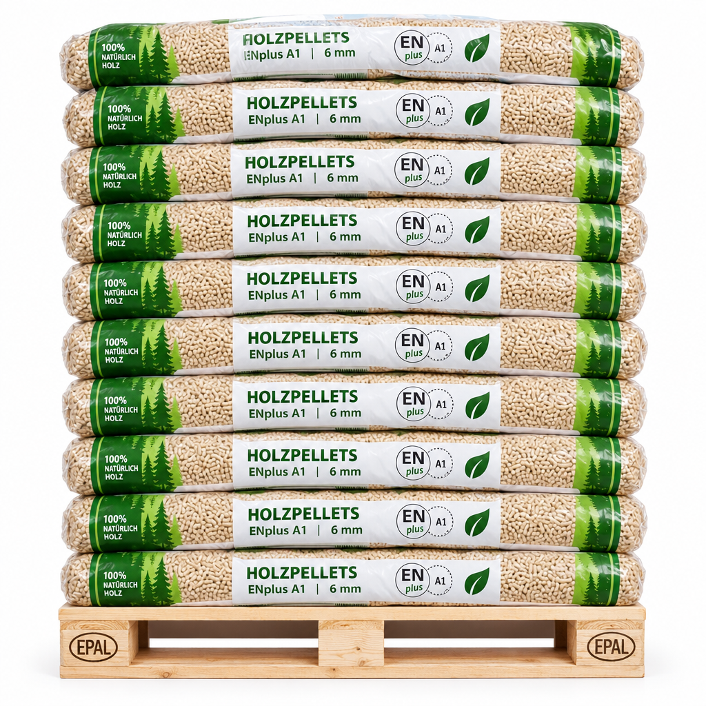 Granulés de bois 6mm ENplusA1 palette 990kg premium BIESSEHOLZDE
