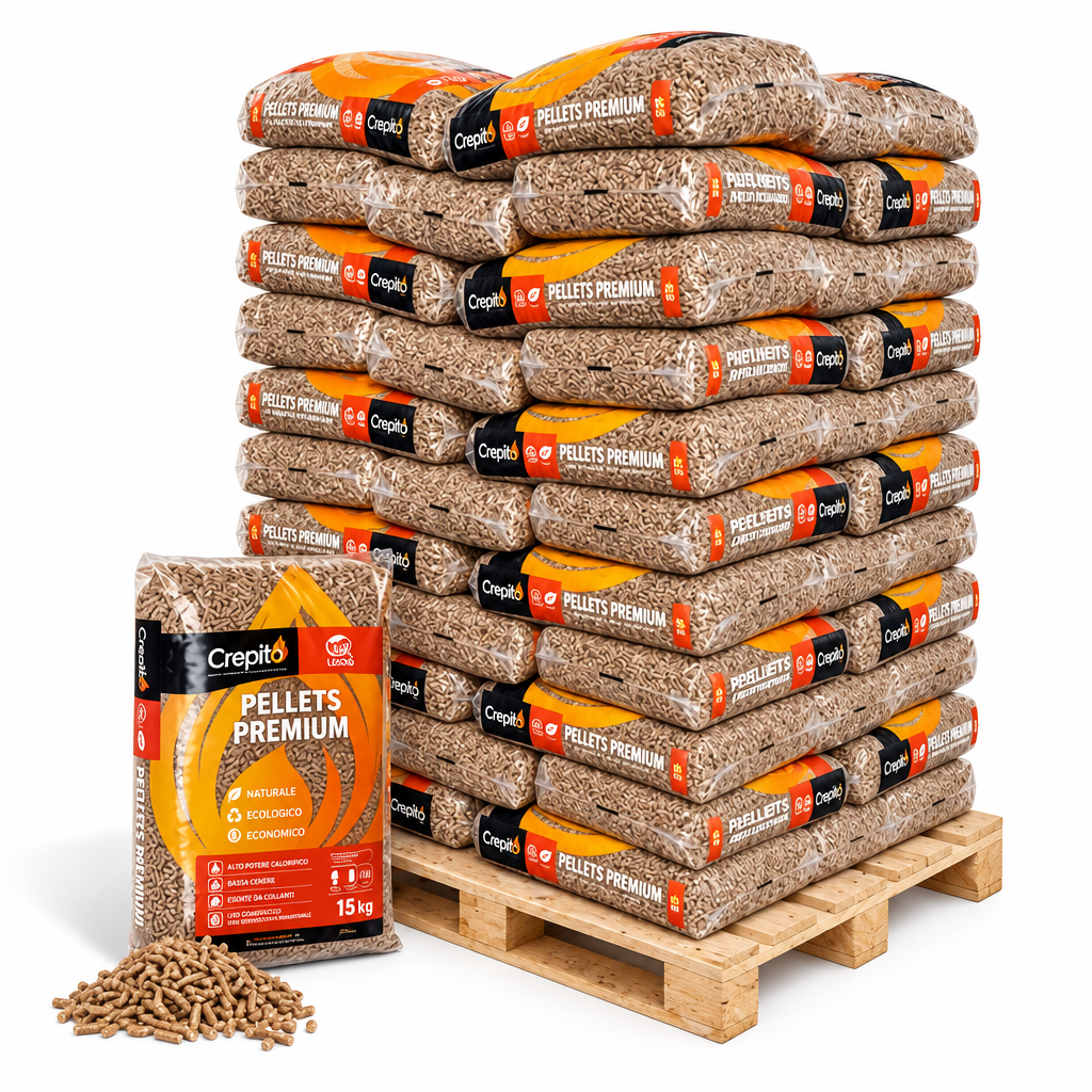 Granulés de bois PremiumCrepito sac 15kg poêle BIESSEHOLZDE
