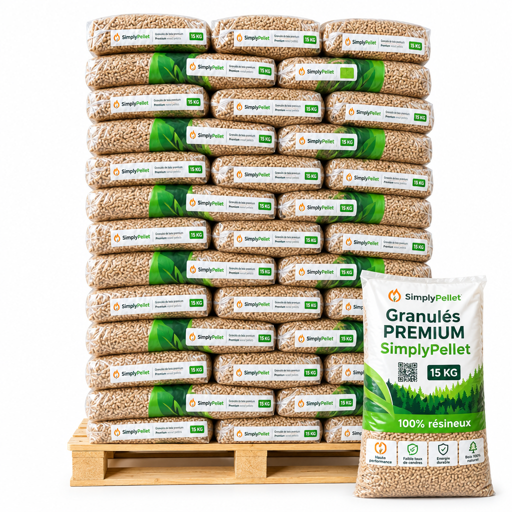 Granulés de bois Premium SimplyPellet sac 15kg ENplus A1 BIESSEHOLZDE
