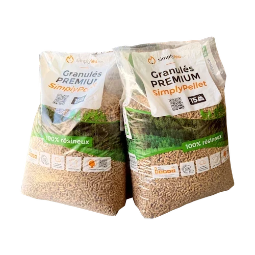 Granulés de bois Premium SimplyPellet sac 15kg ENplus A1 BIESSEHOLZDE

