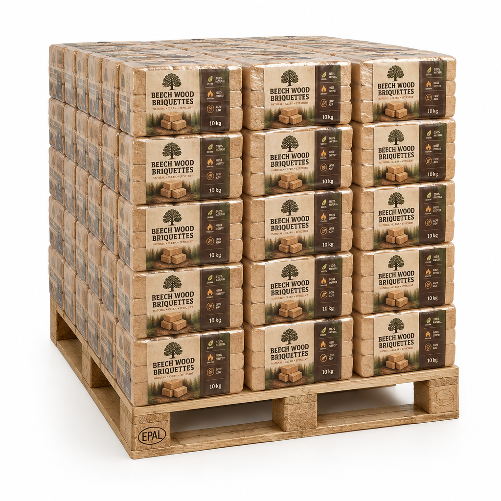 Briquettes de bois de hêtre RUF – 960 kg (96 x 10 kg)