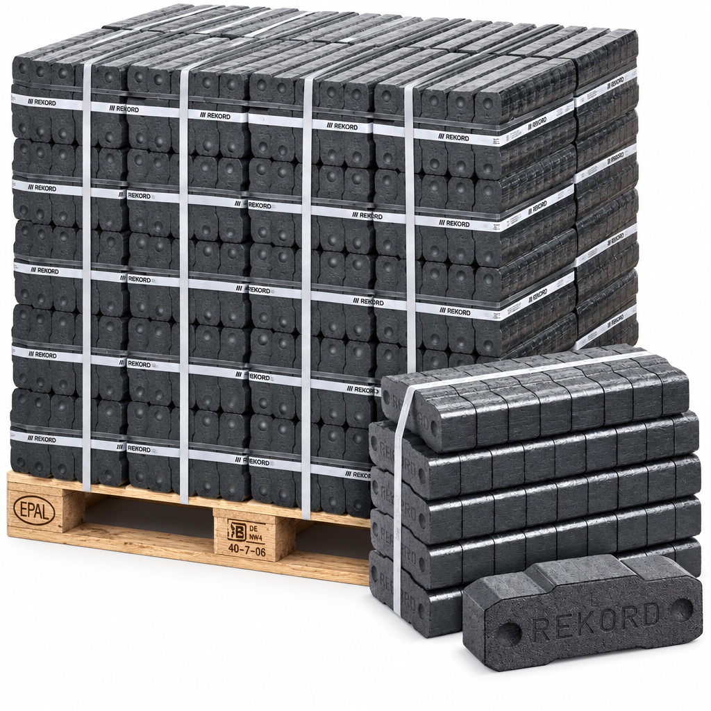 Briquettes de lignite REKORD – palette de 1000 kg (40 x 25 kg)
