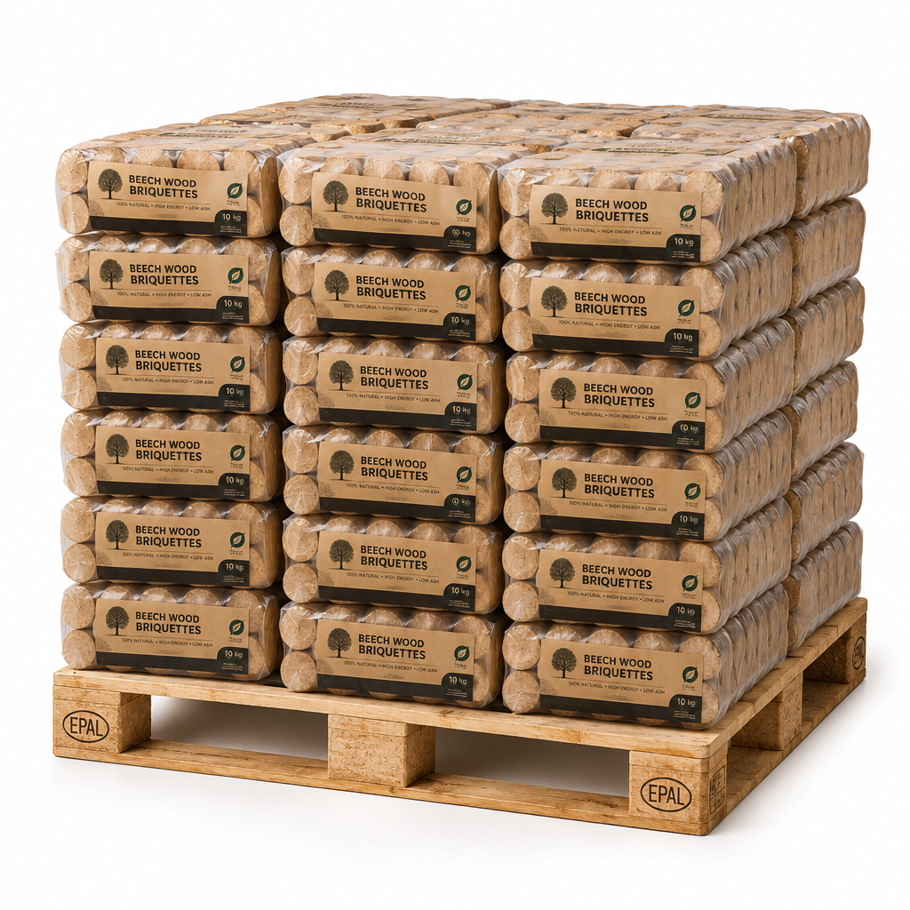 Briquettes de bois palette 960kg chauffage longue durée BIESSEHOLZDE
